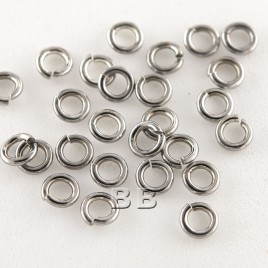 .925 Black Finish Sterling Silver 0.77 x 3mm Mini Jump Ring - Retail system