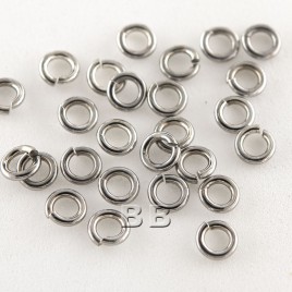 .925 Black Finish Sterling Silver 0.77 x 3mm Mini Jump Ring