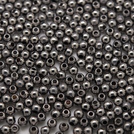 .925 Black finish Sterling Silver 2.2 mm Seamless Spacer Bead with a 1.0 mm Hole