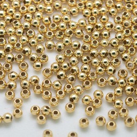 .925 Gold finish Sterling Silver 2.2 mm Seamless Spacer Bead with a 1.0 mm Hole