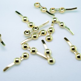.925 Gold Finish Sterling Silver 3/4mm Calote Crimp End Fitting - Retail System