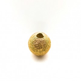 .925 Gold Finish sterling Silver 6mm Stardust Bead with 1.5mm Hole