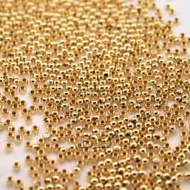 .925 Gold Finish Sterling Silver Bead or Crimp 1.8mm Dia with a 0.9mm Hole - Retail system