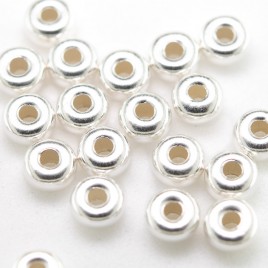 .925 Silver 4mm Roundel with a 1.8mm Hole - Retail system