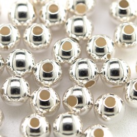 .925 Silver 5mm Round Spacer Bead with a 1.5mm Hole - Retail system