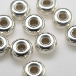 .925 Silver 6mm Roundel with a 2.4mm hole - Retail system