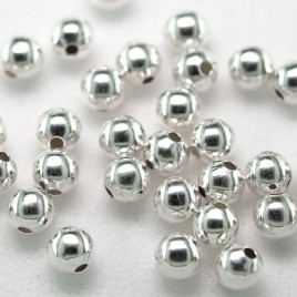.925 Sterling Silver  3mm seamless Spacer Bead with a 0.9mm Hole