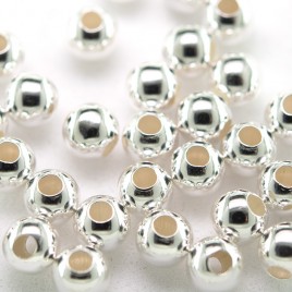 .925 Sterling Silver 4mm Round Spacer Bead with a 1.5mm Hole