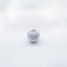 .925 Sterling Silver 4mm Stardust Bead with 1.5mm Hole