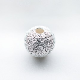 .925 Sterling Silver 8mm Stardust Bead with 2mm Hole