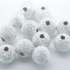 .925 Sterling Silver 8mm Stardust Bead with 2mm Hole