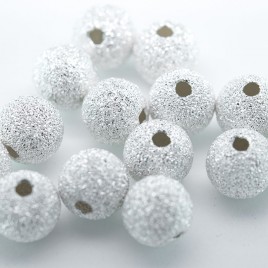 .925 Sterling Silver 8mm Stardust Beads with 2mm Hole - Retail system