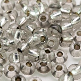 Aluminum Grey silver lined size 5/0 seed beads - Retail system