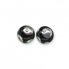 Black 6mm Peacock glass drop bead