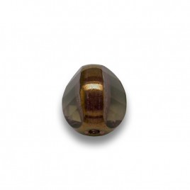 Black Diamond 8mm Tricon Cut, Golden Finished Fire Polished Glass Bead