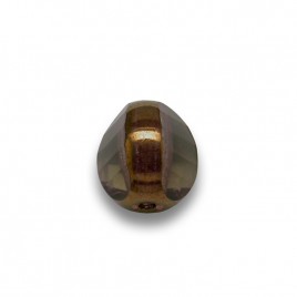 Black Diamond 8mm Tricon Cut, Golden Finished Fire Polished Glass Bead