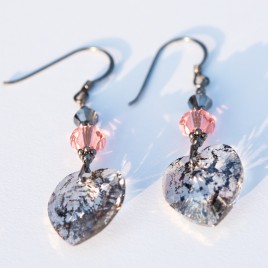 Black Heart Patina Earrings Crystallized with Swarovski®