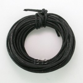 Black Polished Cotton Cord 1.00mm Dia - Retail system
