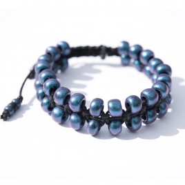 Blu-Berry Macramé Bead Bracelet