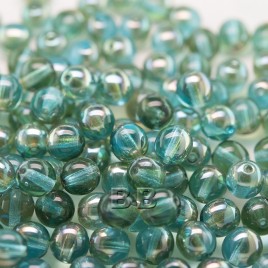 Blue Radiance 6mm round Czech glass druk beads - Retail system