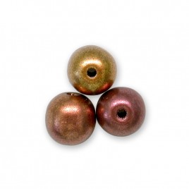 Brushed Mixed Copper metallic 4mm round Czech glass druk beads