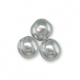 Brushed Silver metallic 6mm round Czech glass druk beads