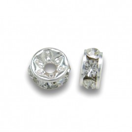 Clear Crystal 4-5mm silver plated Czech Crystal Rhinestone rondelles