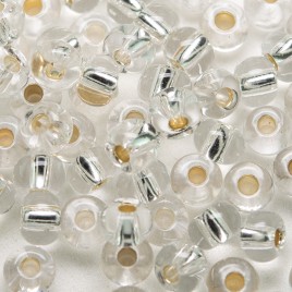 Clear silver lined size 5/0 seed beads- Retail system