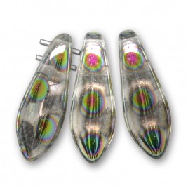 Clear with Lustre 2-Hole 5x16mm dagger bead, shaped glass  drops. Fierce fun!