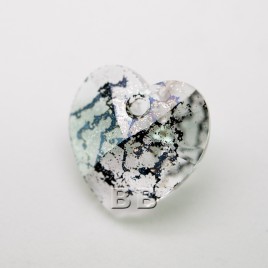 Crystal Black Patina 14.4x14mm 6228 Swarovski Xilion Heart pendant