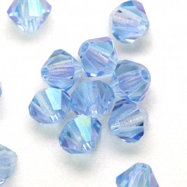 Czech Crystal Bohemica Bicone Bead 4mm Light Sapphire (302) Radiance2