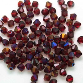 Czech Crystal Bohemica Bicone Bead 4mm Light Siam (970) Azuro