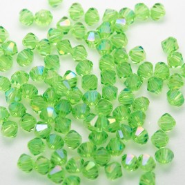 Czech Crystal Bohemica Bicone Bead 4mm Peridot (552) Radiance2