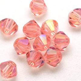 Czech Crystal Bohemica Bicone Bead 4mm Rose Peach (730) Radiance2