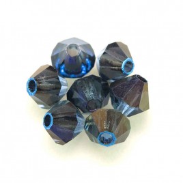 Czech Crystal Bohemica Bicone Bead 4mm Sapphire (350) Azuro