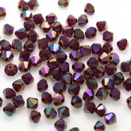 Czech Crystal Bohemica Bicone Bead 4mm Siam (990) Radiance2