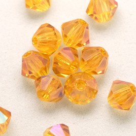 Czech Crystal Bohemica Bicone Bead 4mm Topaz (107) Radiance2
