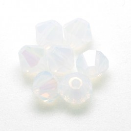 Czech Crystal Bohemica Bicone Bead 4mm White Opal (010) Radiance2
