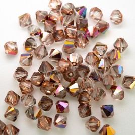 Czech Crystal Bohemica Bicone Bead 6mm Crystal (030) Mixed Copper