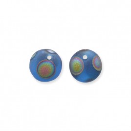 Dark Blue Matt 6mm Peacock glass bead drop