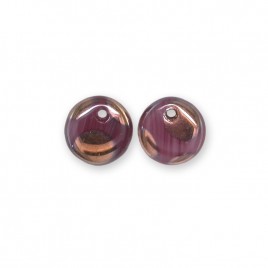 Dark Pink Mixed Glass 6mm Peacock glass bead drop