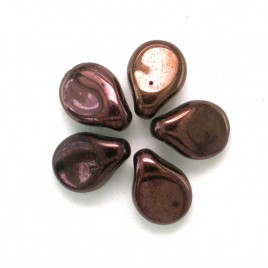 Full Coated Metallic Burgundy 5x7mm Czech Glass Pips