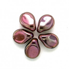 Full Coated Metallic Pink 5x7mm Czech Glass Pips