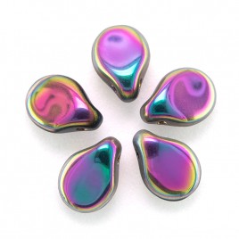 Full Coated Metallic Orchid Green 5x7mm Czech Glass Pips