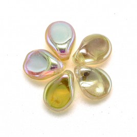 Glass Beads Czech Glass Pip Metallic with apricot tones
