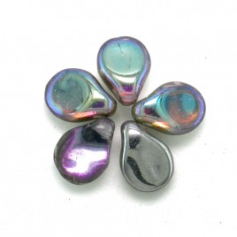 Half Coated Metallic Crystal-AB/CAL 5x7mm Czech Glass Pips