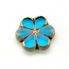 Hawaiian Ocean Florice 15mm Table Cut Czech Glass Bead