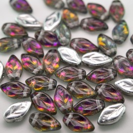 Heliotrrope Wavy Leaf 10x6mm Glass Bead