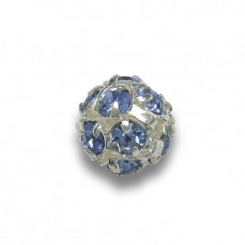 Light Sapphire 6.0mm Silver Plated Czech Crystal Rhinestone Ball