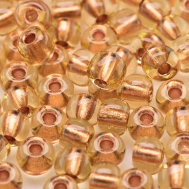 Light Topaz Copper lined size 5/0 seed beads - Retail system